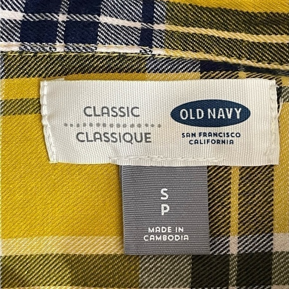 Old Navy sz sm shirt classic style brushed cotton button down plaid - Picture 9 of 11